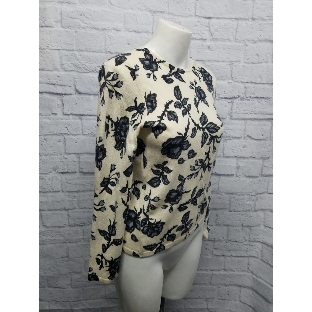 Cashmere Flowered Pattern Sweater - image 2